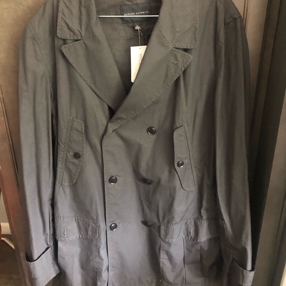 Banana Republic Men's Charcoal Pea Coat - Picture 1 of 5